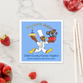 ライトブルーシェフダッキー（アヒルちゃん）カズーおもしろいパーティー紙 スタンダードカクテルナプキン (インサイチュ)