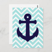 ライトブルーシェブロン航海のいかりはがき2 ポストカード (正面/裏面)