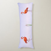 ライトブルーシェードの美しいピンクのフラミンゴ ボディピロー (正面縦)