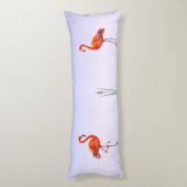 ライトブルーシェードの美しいピンクのフラミンゴ ボディピロー (裏面 (縦))