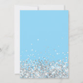 ライトブルーシルバーグリッターバースデーパーティー 招待状 (裏面)