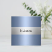 ライトブルーシルバーパーティの招待状 招待状 (スタンド正面)
