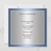 ライトブルーシルバーパーティの招待状 招待状 (裏面)