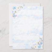 ライトブルーシルバープリンセスキンセアニェラ誕生日 招待状 (裏面)