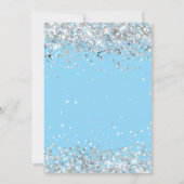 ライトブルーシルバー14歳誕生日パーティー 招待状 (裏面)
