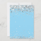 ライトブルーシルバー1st誕生日パーティー 招待状 (裏面)