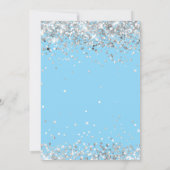 ライトブルーシルバー2歳の誕生日パーティー 招待状 (裏面)