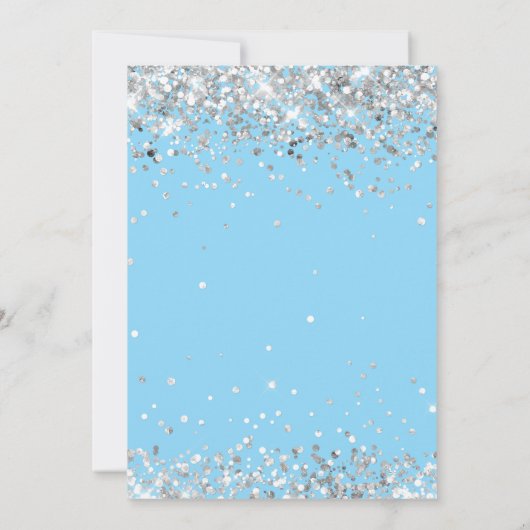 ライトブルーシルバー2nd誕生日パーティー 招待状 (裏面)