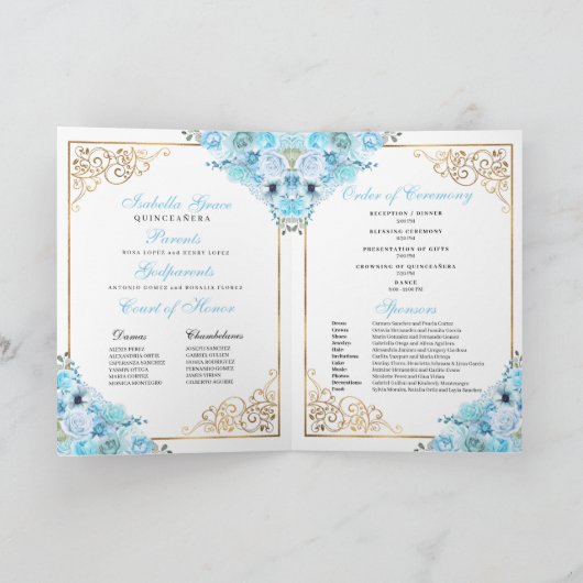 ライトブルーシンデレラティアラキンセアニェラプログラム 招待状 (内部)