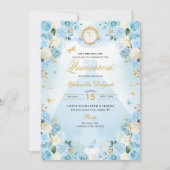 ライトブルーシンデレラプリンセスドレスキンセアニェラ 招待状 (正面)