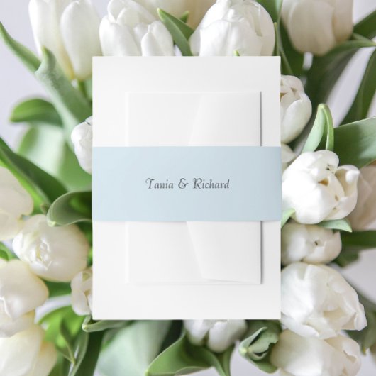 ライトブルーシンプルのスタイル付き名結婚前 招待状ベリーバンド