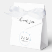 ライトブルーシンプルハートリースモノグラム結婚ズ フェイバーボックス (正面)