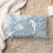 ライトブルーシーホース腰枕 ランバークッション (ブランケット)