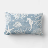 ライトブルーシーホース腰枕 ランバークッション (正面)