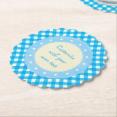 ライトブルージンガムファンシーカスタム文字 ペーパーコースター (アングル)