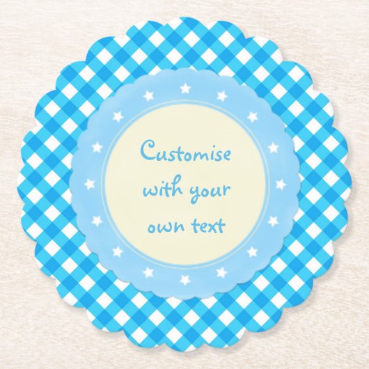 ライトブルージンガムファンシーカスタム文字 ペーパーコースター (正面)