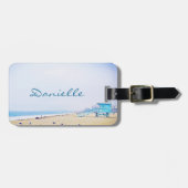 ライトブルースカイとサンディビーチ写真名前をカスタムする ラゲッジタグ (正面横)