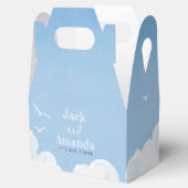 ライトブルースカイウォーターカラー結婚式の引き出物ボックス フェイバーボックス (オープン)