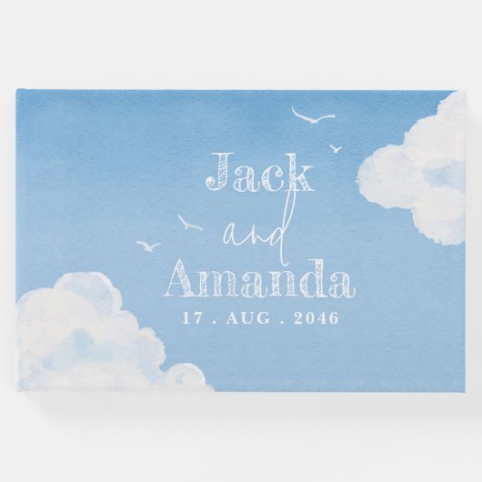 ライトブルースカイウォーター結婚カラーズゲストブック ゲストブック (正面)