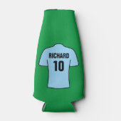 ライトブルースカイブルーのサッカーシャツ ボトルクーラー (正面)