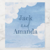 ライトブルースカイ結婚ズのワインボトルシール&ラベル ワインラベル (シングルラベル)