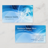 ライトブルースタイリッシュ-モダンおよびハイテク 名刺 (正面/裏面)