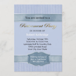 ライトブルーストライプパーティの招待状 招待状