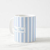 ライトブルーストライプモノグラム コーヒーマグカップ (正面左)