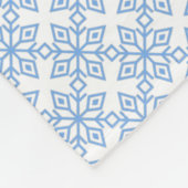 ライトブルースノーフレークパターンフリースブランケット フリースブランケット (角)