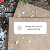 ライトブルースノーフレーク冬の家族のアドレス ラベル