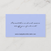 ライトブルーゼブラプリントヘアサロン名刺 名刺 (裏面)