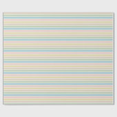 ライトブルーソフトグリーン赤面ピンクストライプ色パターン ラッピングペーパー (フラット)