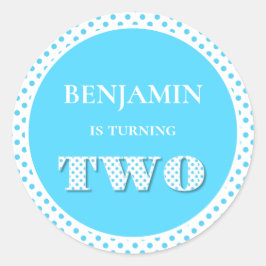 ライトブルーターニング2水玉模様 ラウンドシール