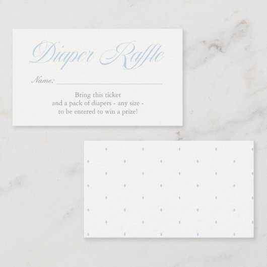ライトブルーダイヤモンドおむつラッフルカード エンクロージャーカード (正面/裏面)
