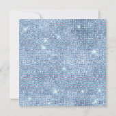 ライトブルーダイヤモンドスタッドのホイル 21歳の誕生日 招待状 (裏面)