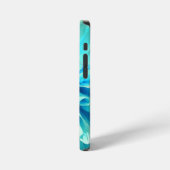 ライトブルーダリアフラワー iPhoneケース (左側面)