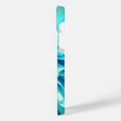 ライトブルーダリアフラワー iPhoneケース (左側面)