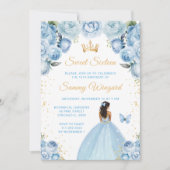 ライトブルーダークスキンプリンセスSweet sixteen 招待状 (正面)