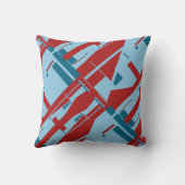 ライトブルーダークレッド対角抽象デザイン クッション (裏面)
