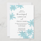 ライトブルーデイジーオン結婚ホワイト 招待状 (正面)