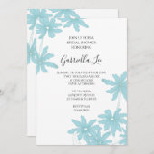 ライトブルーデイジーブライダルシャワー 招待状 (正面/裏面)