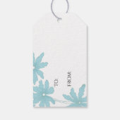 ライトブルーデイジー表示ブライダルシャワーギフトラベル ギフトタグ (裏面)