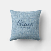 ライトブルーデニムテクスチャ | カスタムホーム素朴 クッション (裏面)