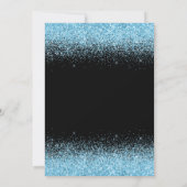 ライトブルードレスフェイクグリッタースウィート16誕生日 サンキューカード (裏面)