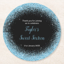 ライトブルードレスフェイクグリッタースウィート16誕生日
