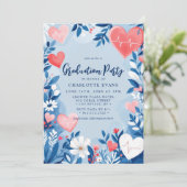 ライトブルーナースハートフローラ卒業写真 招待状 (スタンド正面)