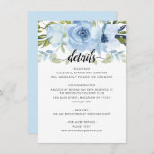 ライトブルーネイビーフローラ水色結婚の詳細 エンクロージャーカード (正面/裏面)