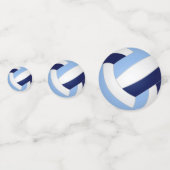 ライトブルーネイビーブルーバレーボールキッズスポーツパーティー コンフェッティ (正面)