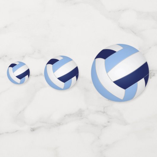 ライトブルーネイビーブルーバレーボールキッズスポーツパーティー コンフェッティ (裏面)