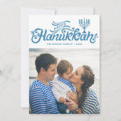 ライトブルーハッピーハヌッカハンドレターフォト シーズンカード (正面)